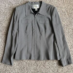 Field Manor Textured Gray Zip-Front Suit